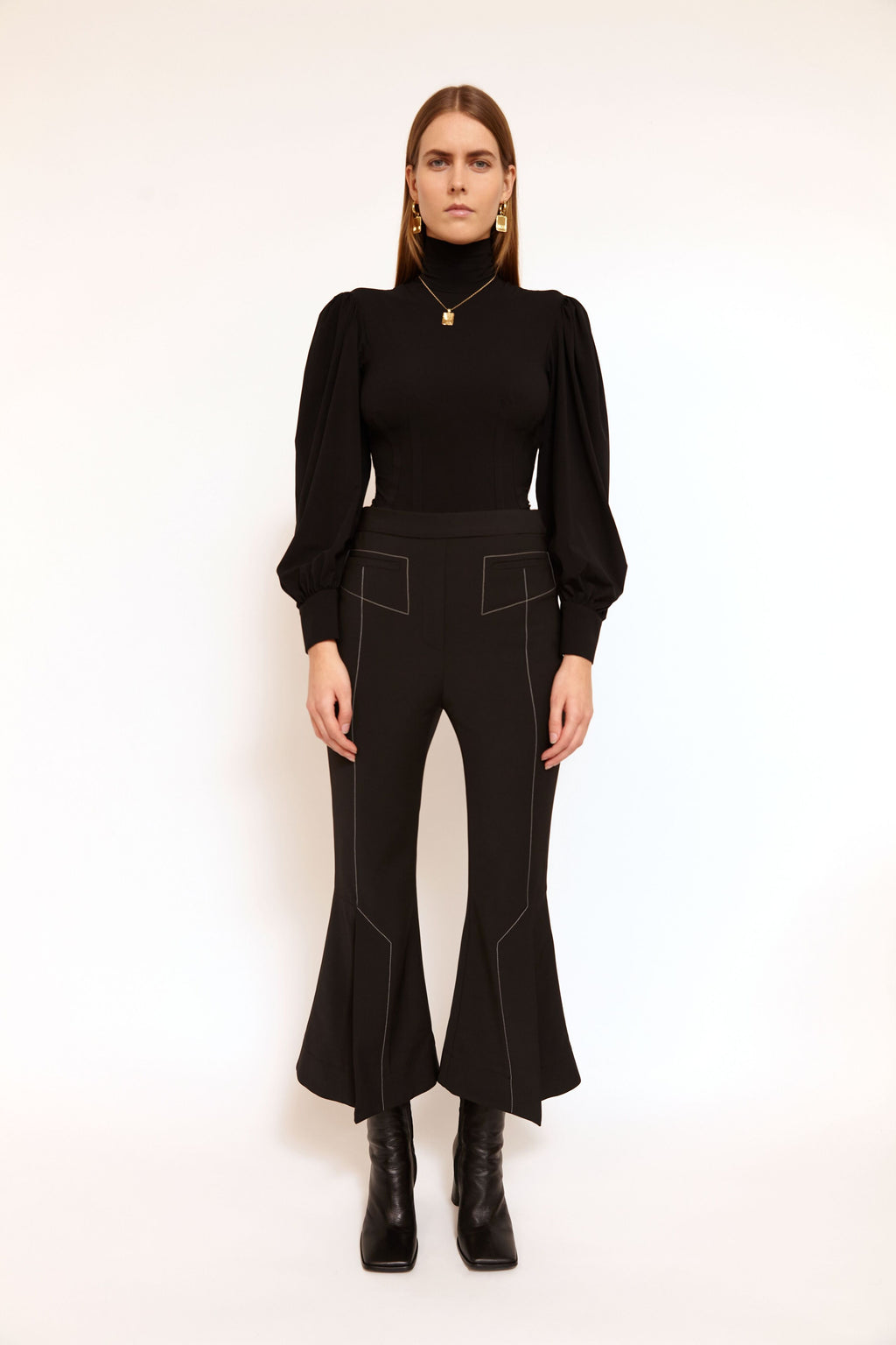 Sinuous Cropped Full Flare Pants by Ellery for Hire